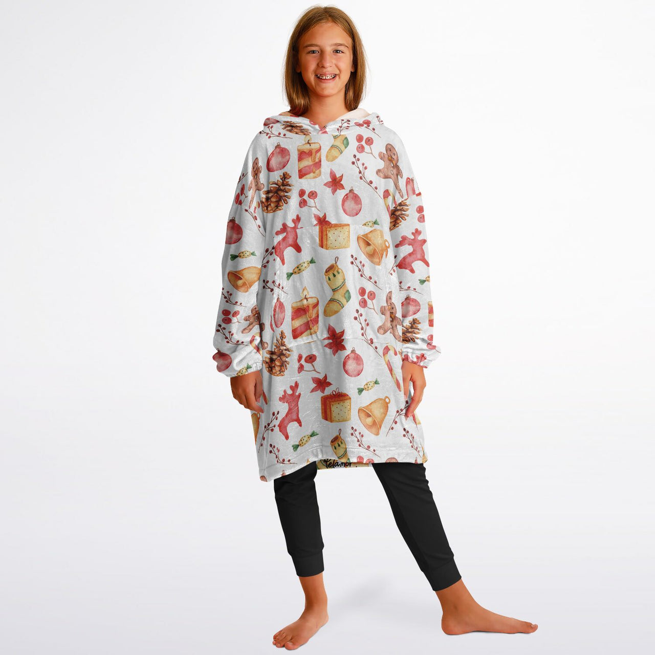 Red Christmas Pattern Youth Standard Hoodie