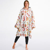 Thumbnail for Christmas Pattern Red Christmas and Winter Bear Oversized Reversible Hoodie