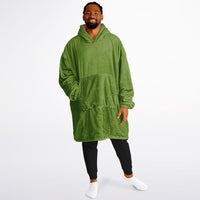 Thumbnail for Earthy Tones Olive Drab and Rose Taupe Oversized Reversible Hoodie