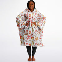 Thumbnail for Christmas Pattern Red Christmas and Winter Cat Oversized Reversible Hoodie