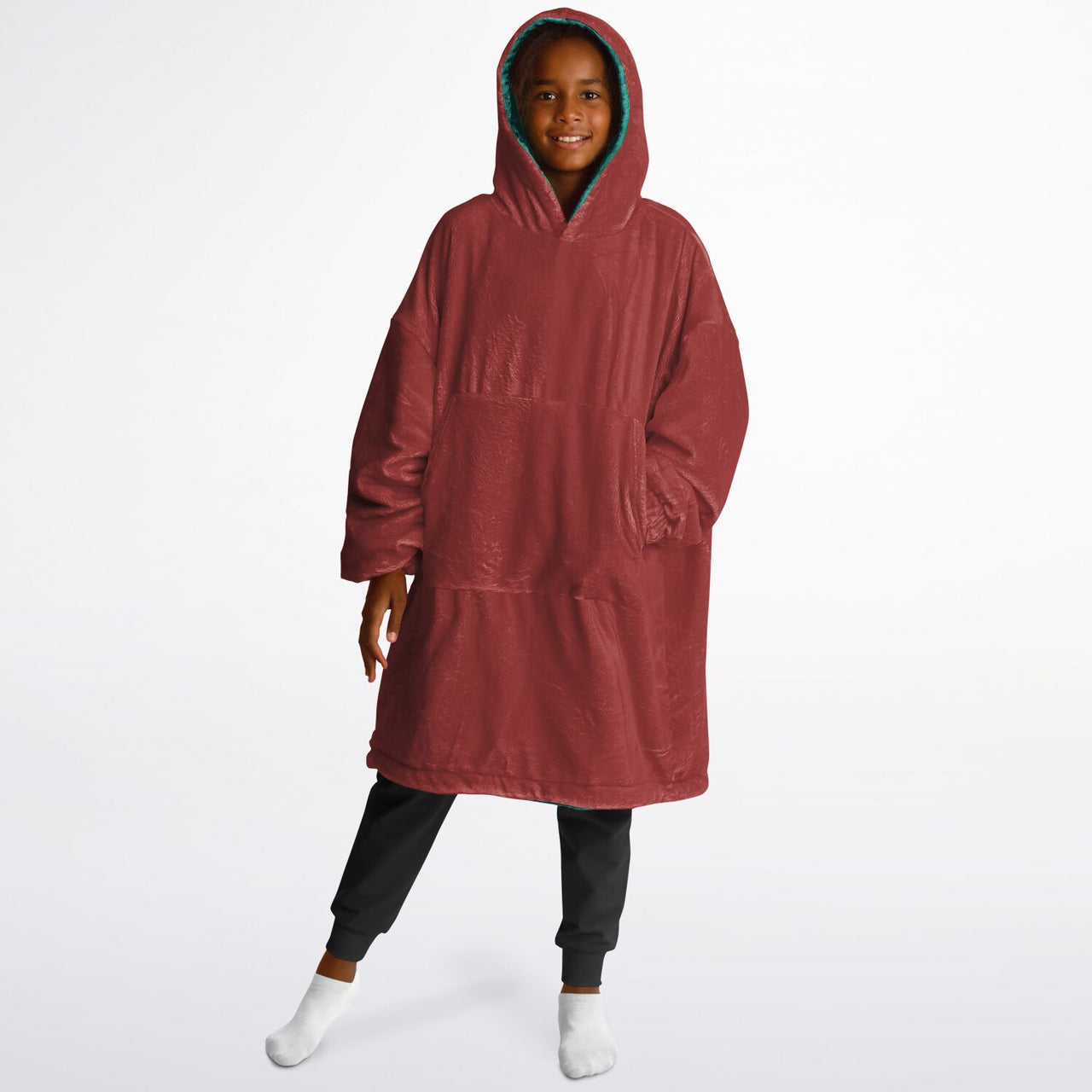 Jewel Opulent Ruby and Emerald Green Youth Reversible Hoodie