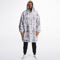 Thumbnail for Christmas Pattern Checkered 2 and Winter Bear Oversized Reversible Hoodie