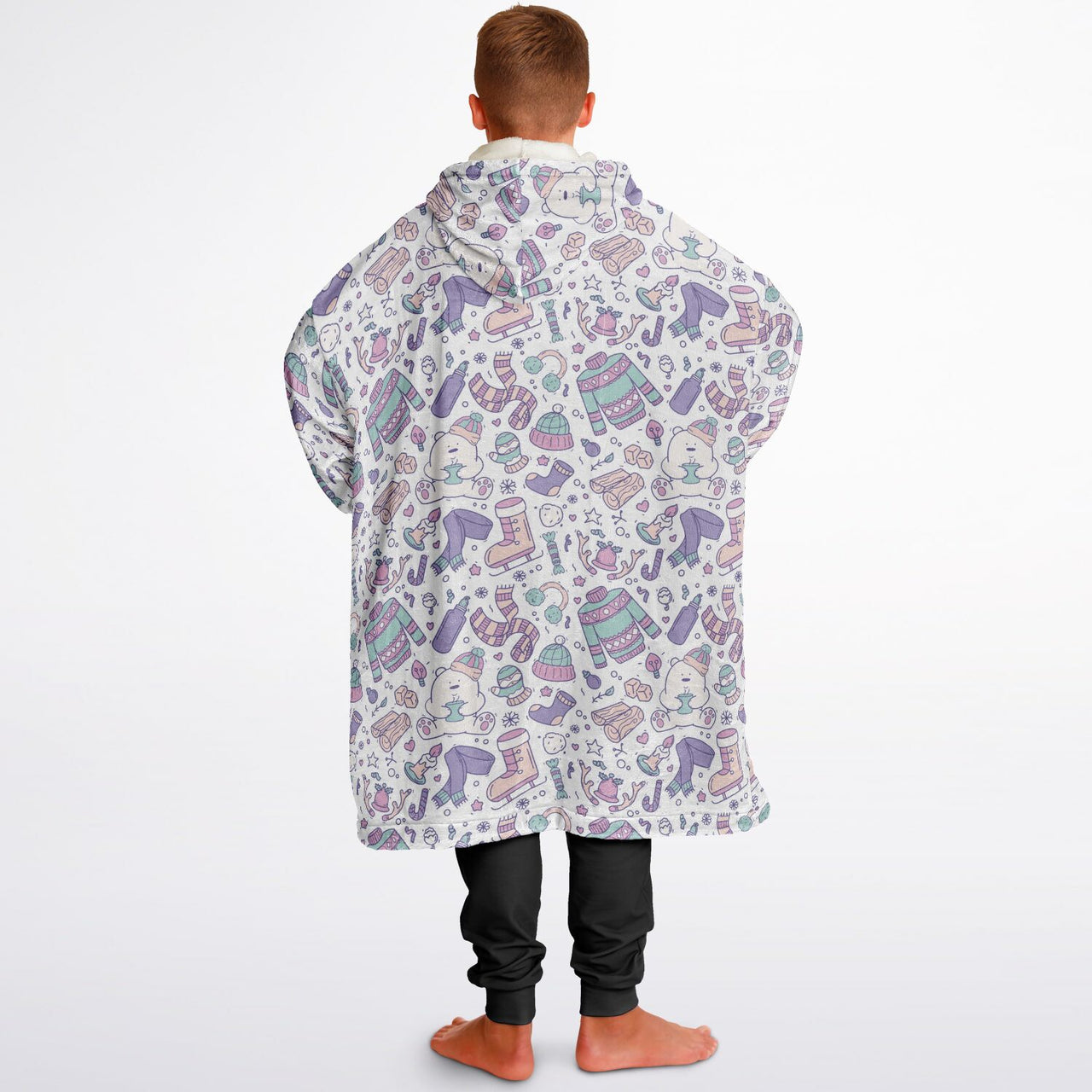 Christmas Pattern Winter Bear Youth Standard Hoodie