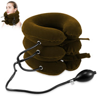 Thumbnail for Jaximy Neck Stretcher Cervical Traction Device Neck Traction Device Neck Pain Relief Adjustable Inflatable Neck Stretcher & Cervical Traction Neck Brace Neck Decompression Home Use(Khaki Brown)