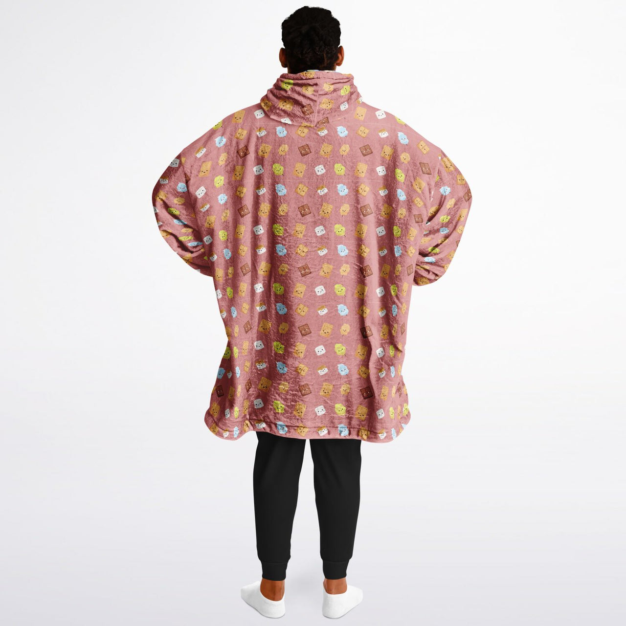 Animal 1 and Smores Pattern Oversized Reversible Hoodie