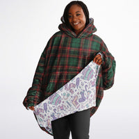Thumbnail for Christmas Pattern Checkered 2 and Winter Bear Oversized Reversible Hoodie