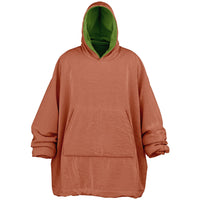 Thumbnail for Earthy Tones Olive Drab and Roman Peach Oversized Reversible Hoodie
