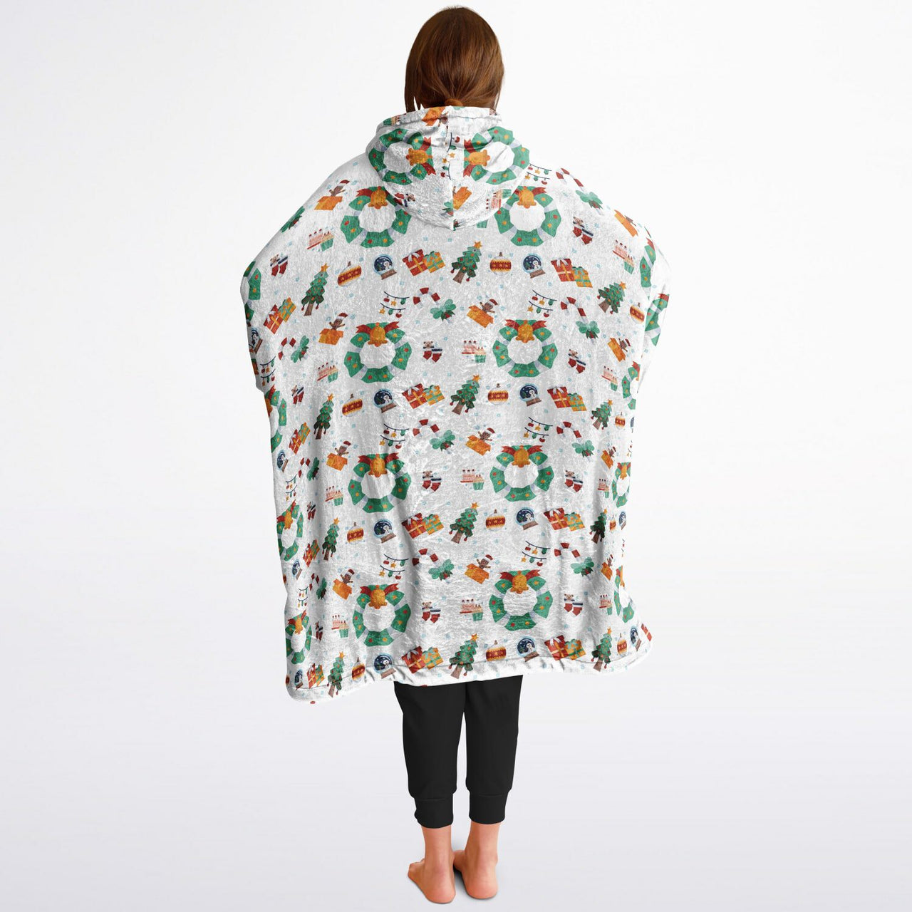 Christmas Pattern Winter Christmas and Checkered 2 Oversized Reversible Hoodie