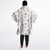 Thumbnail for Christmas Pattern Winter Cat and Checkered 1 Oversized Reversible Hoodie