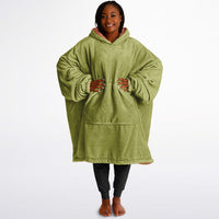 Thumbnail for Earthy Tones Olive Green and Roman Peach Oversized Reversible Hoodie