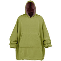 Thumbnail for Earthy Tones Rose Taupe and Olive Green Oversized Reversible Hoodie