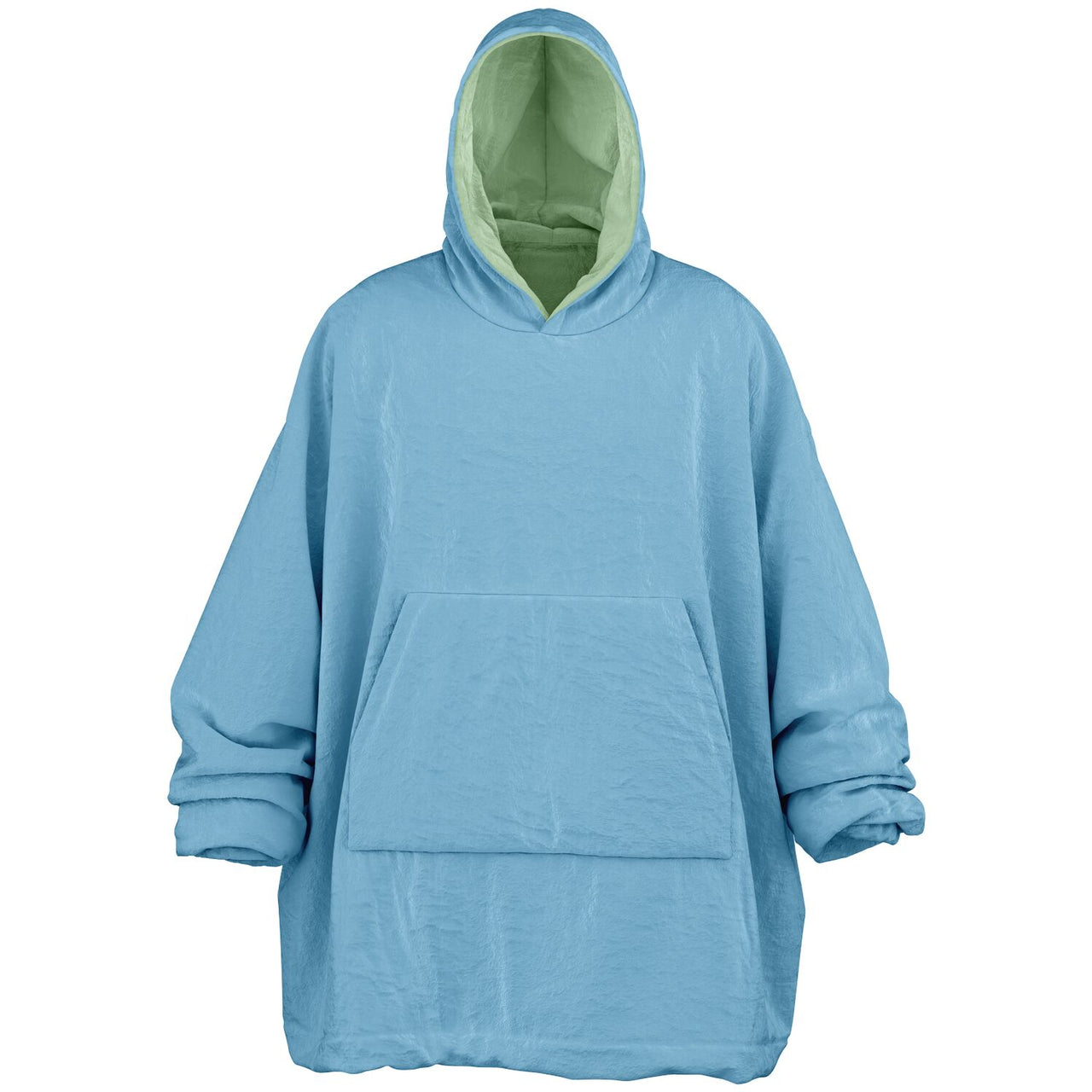 Pastel Pistachio Green and Sky Blue Oversized Reversible Hoodie