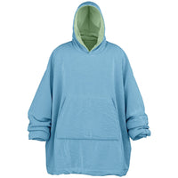 Thumbnail for Pastel Pistachio Green and Sky Blue Oversized Reversible Hoodie