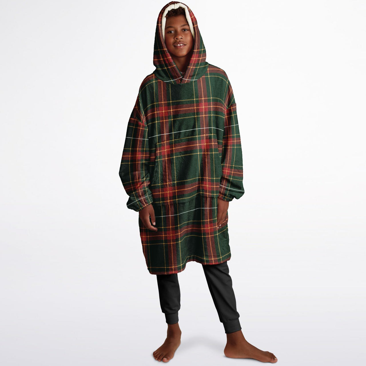 Christmas Pattern Checkered 1 Youth Standard Hoodie