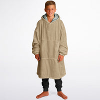 Thumbnail for Neutral Ash Gray and Sand Youth Reversible Hoodie