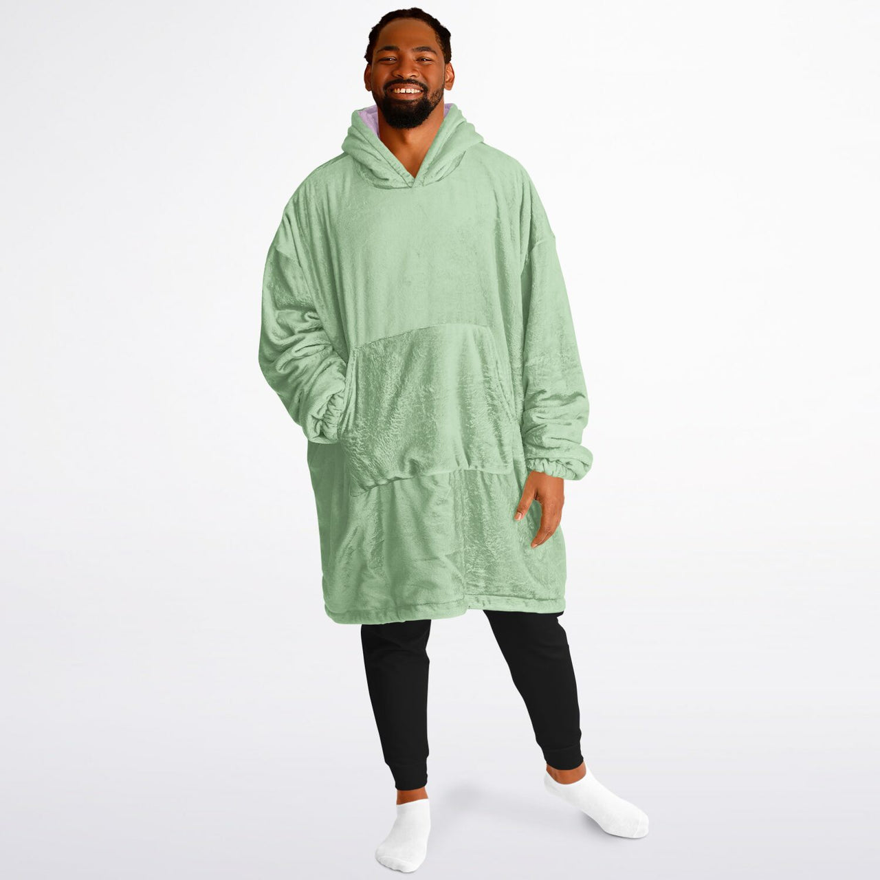 Pastel Lilac and Pistachio Green Oversized Reversible Hoodie