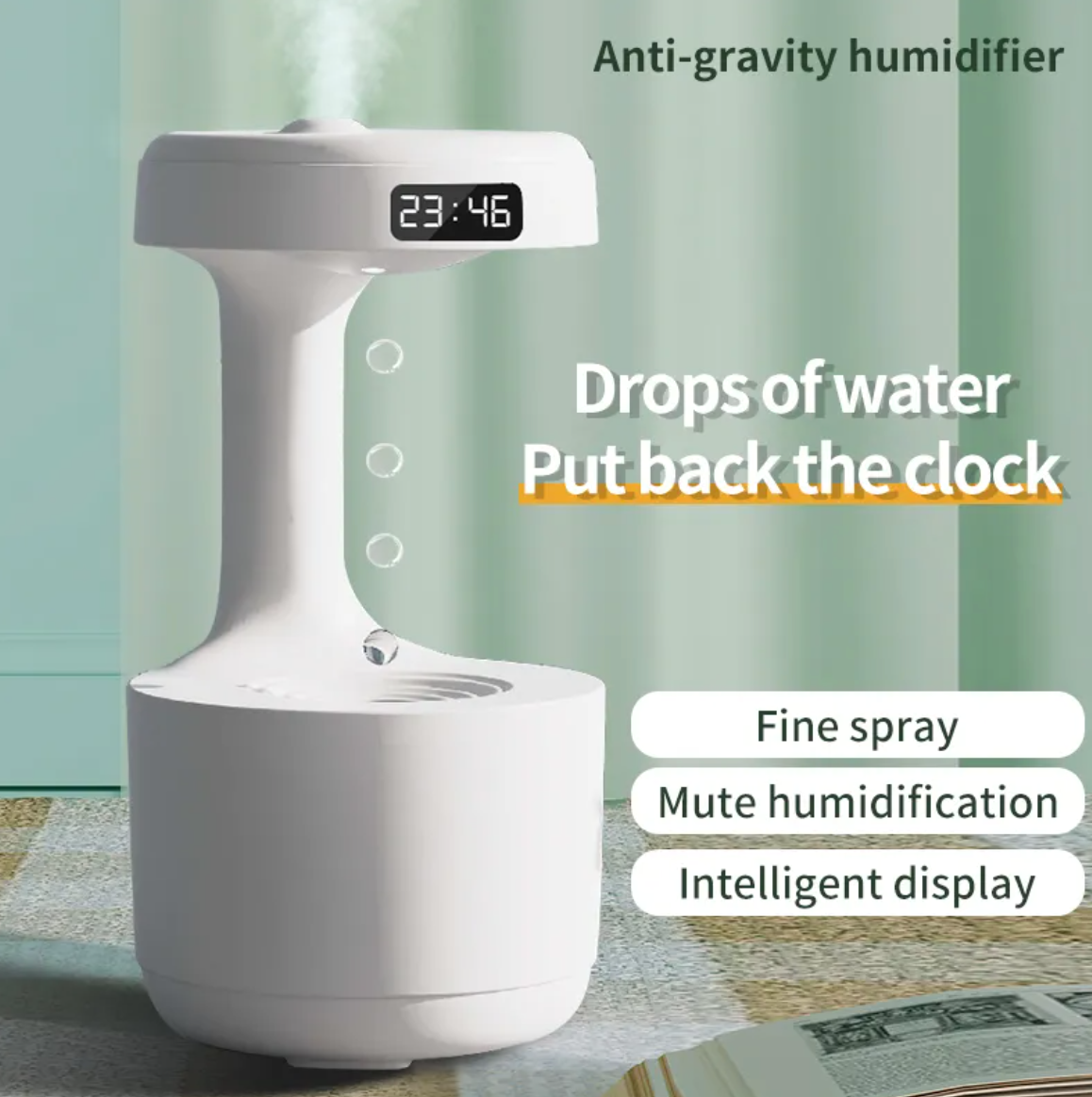 Quiet Bedroom Aroma Clock Humidifier