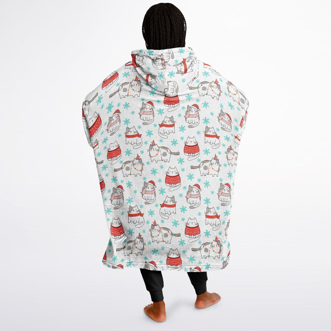 Christmas Pattern Winter Cat Adult Standard Hoodie