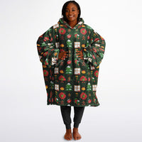 Thumbnail for Christmas Pattern Green Christmas and Checkered 1 Oversized Reversible Hoodie
