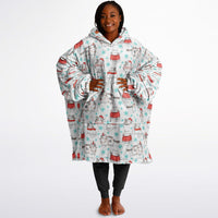 Thumbnail for Christmas Pattern Winter Cat and Winter Christmas Oversized Reversible Hoodie