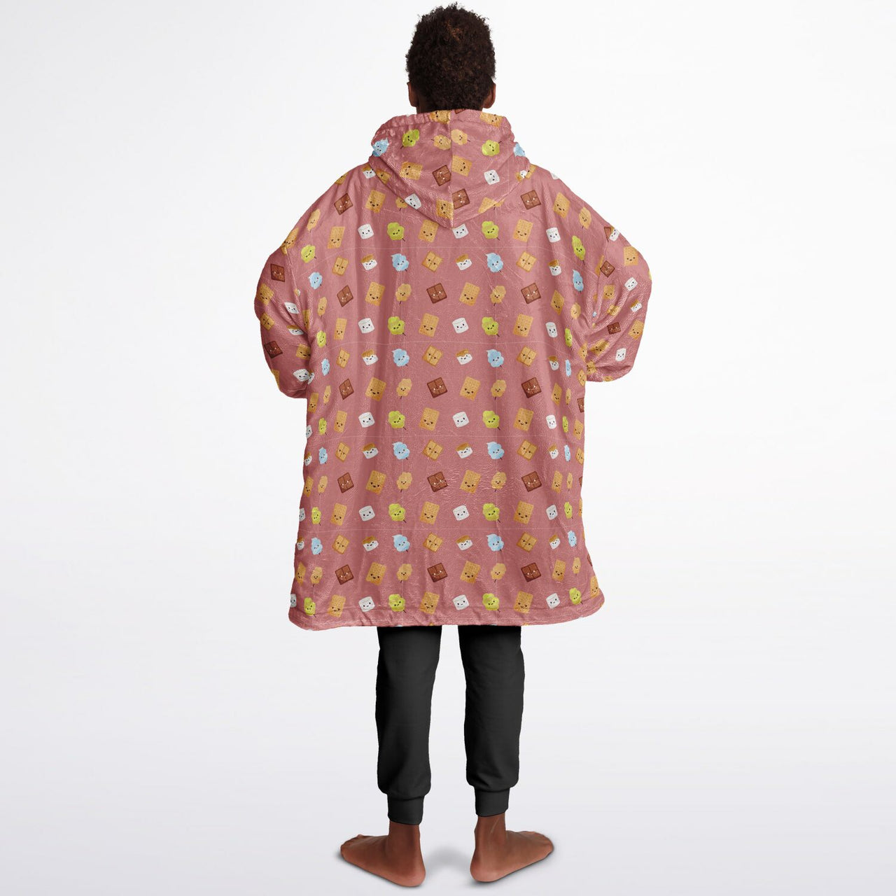 Animal 2 and Smores Pattern Oversized Youth Reversible Hoodie