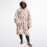 Thumbnail for Christmas Pattern Checkered 2 and Red Christmas Oversized Reversible Hoodie