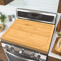 Thumbnail for Bamboo Kitchen Stove Top Cover - Multi-Use Board for Gas and Electric Stoves