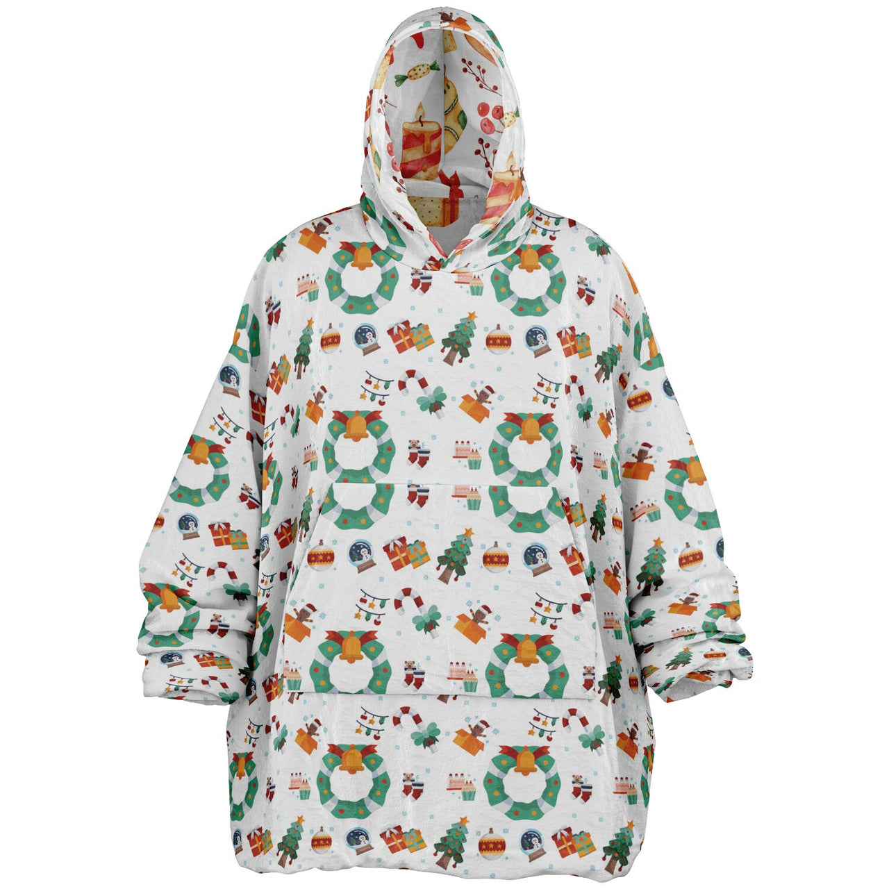 Christmas Pattern Winter Christmas and Red Christmas Oversized Reversible Hoodie