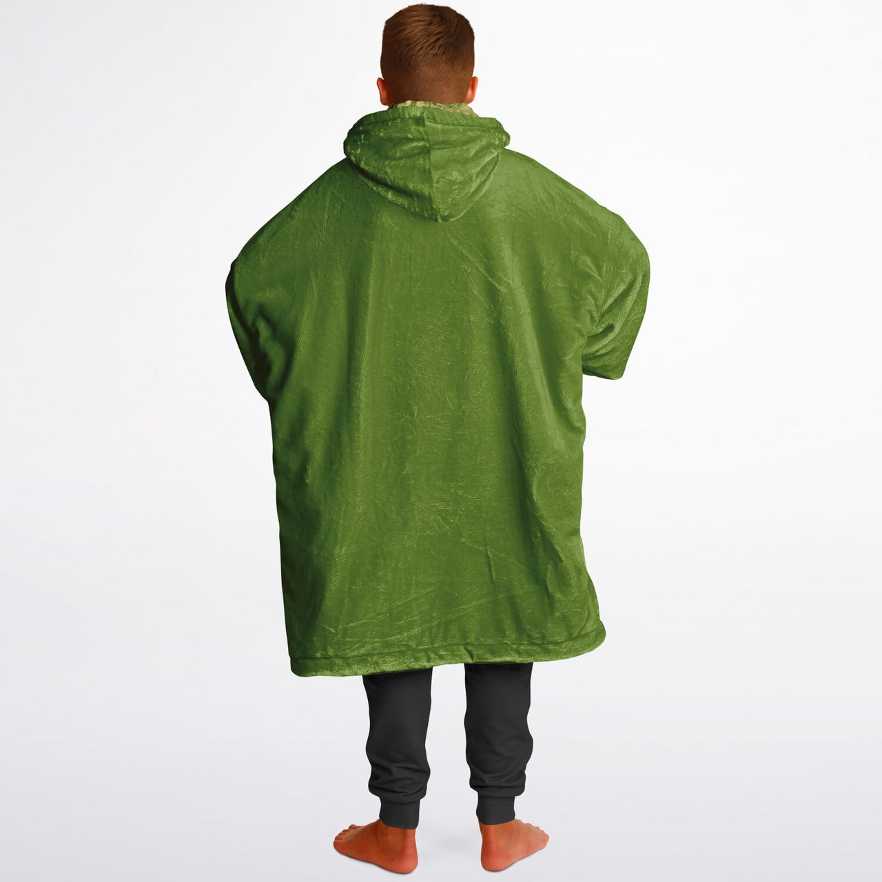 Earthy Tones Olive Drab and Olive Green Youth Reversible Hoodie