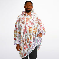 Thumbnail for Christmas Pattern Red Christmas and Winter Bear Oversized Reversible Hoodie