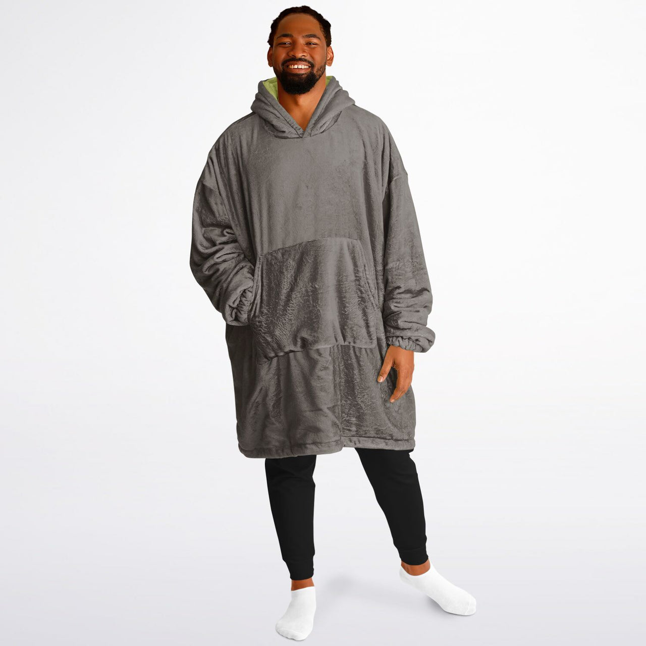 Earthy Tones Sandstone and Olive Green Oversized Reversible Hoodie