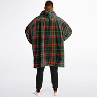 Thumbnail for Christmas Pattern Checkered 1 and Red Christmas Oversized Reversible Hoodie