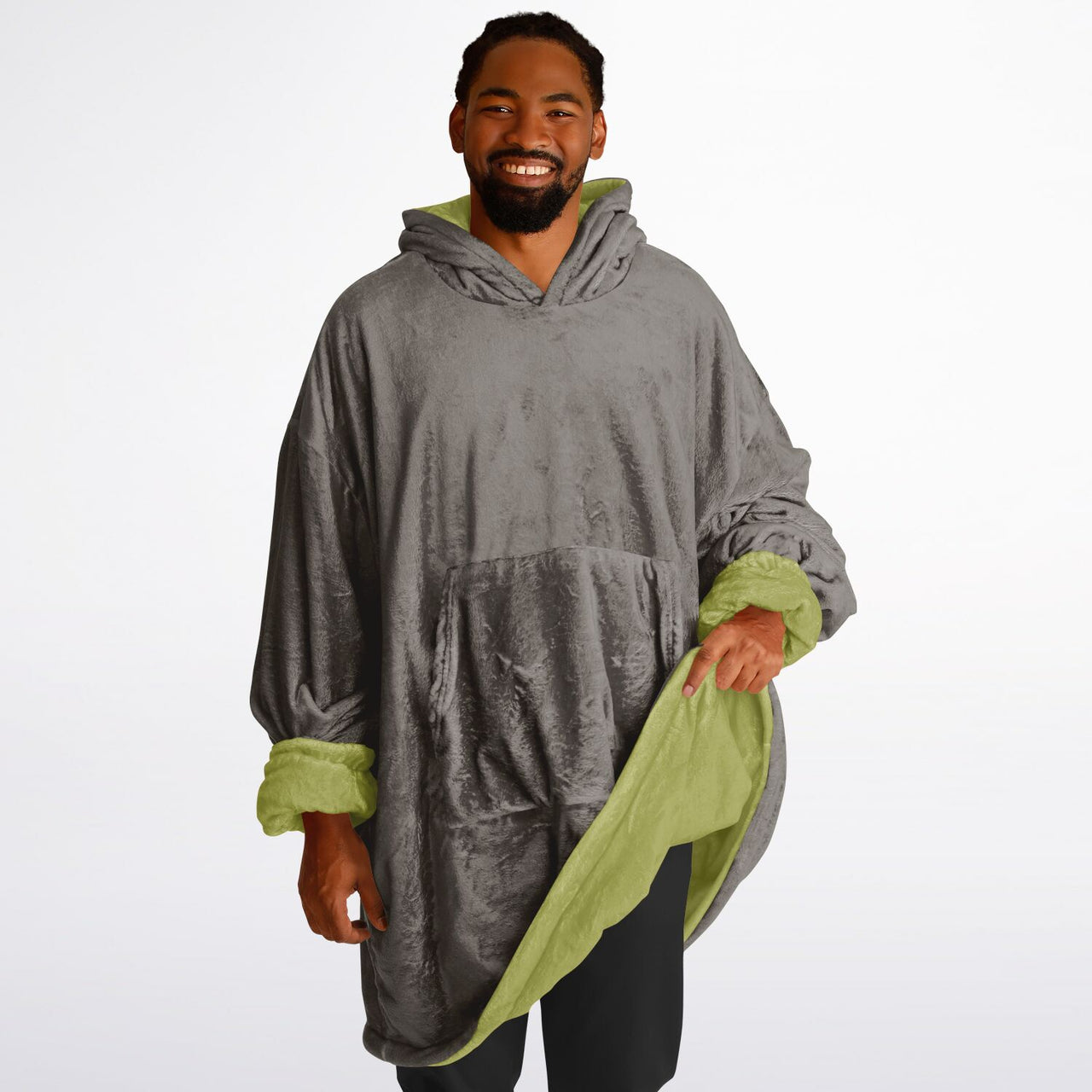 Earthy Tones Sandstone and Olive Green Oversized Reversible Hoodie