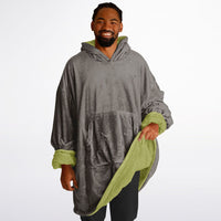 Thumbnail for Earthy Tones Sandstone and Olive Green Oversized Reversible Hoodie