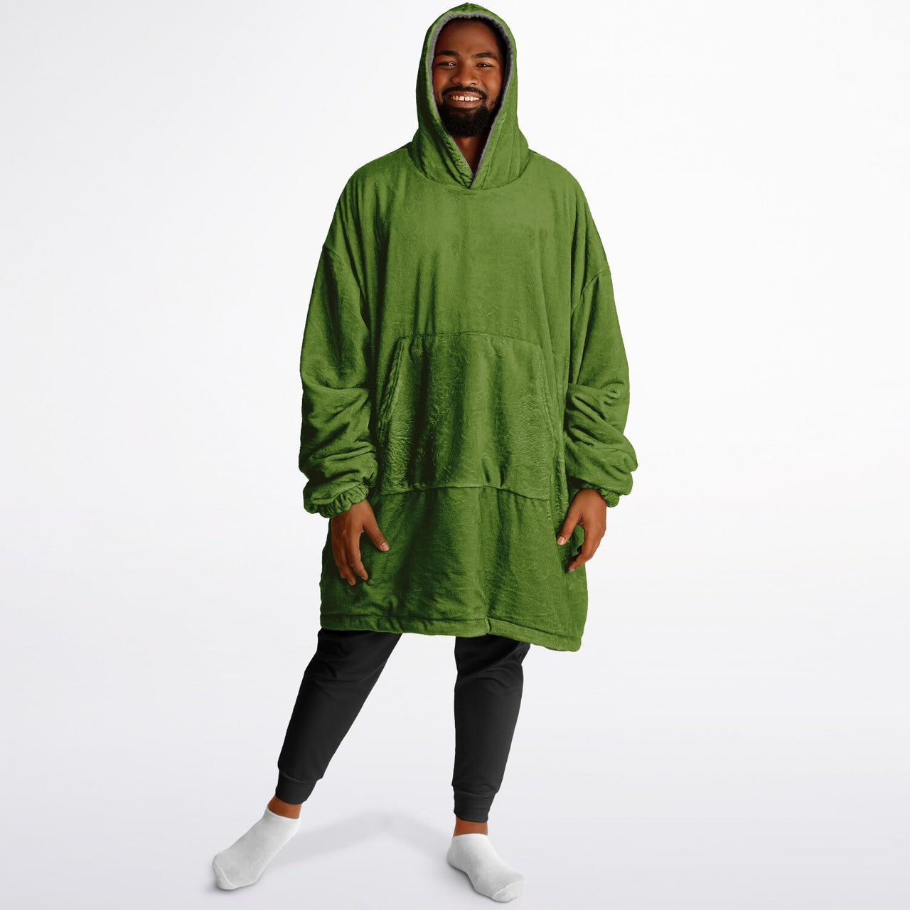 Earthy Tones Sandstone and Olive Drab Oversized Reversible Hoodie