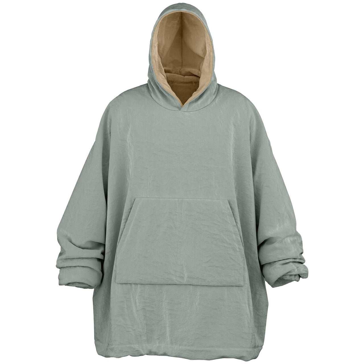 Neutral Sand and Ash Gray Oversized Reversible Hoodie
