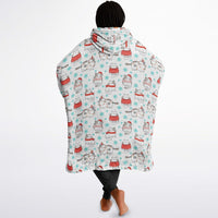 Thumbnail for Christmas Pattern Winter Cat and Winter Christmas Oversized Reversible Hoodie
